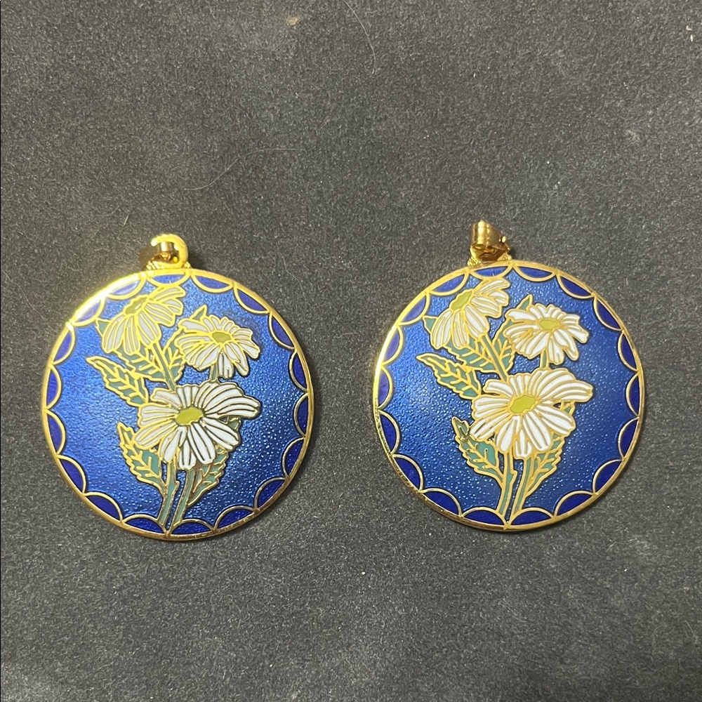 Floral Blue and Gold Colored Pendants
